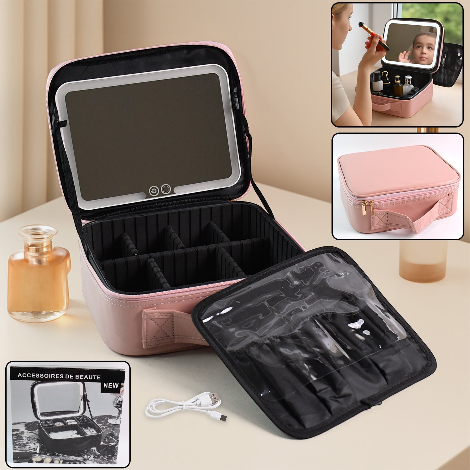 Premium LED Light Makeup Organizer Box Premium LED Light Makeup Organizer Box